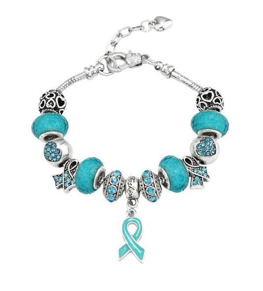 POTS Syndrome Ribbon Charms and Bracelet