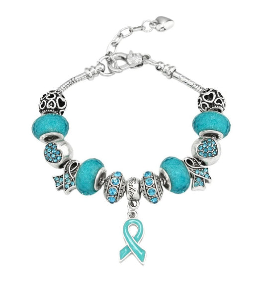 POTS Syndrome Ribbon Charms and Bracelet